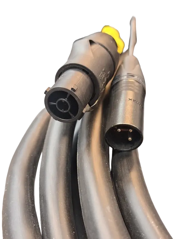 LMT-CAB Hybridkabel Schuko-True1/XLR3P 20m m/stropp, lengdemerk & krymp 