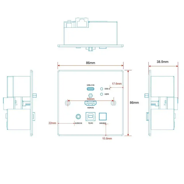 Lindy Extender HDMI USB-C 4K HDBaseT Cat.6 KVM 