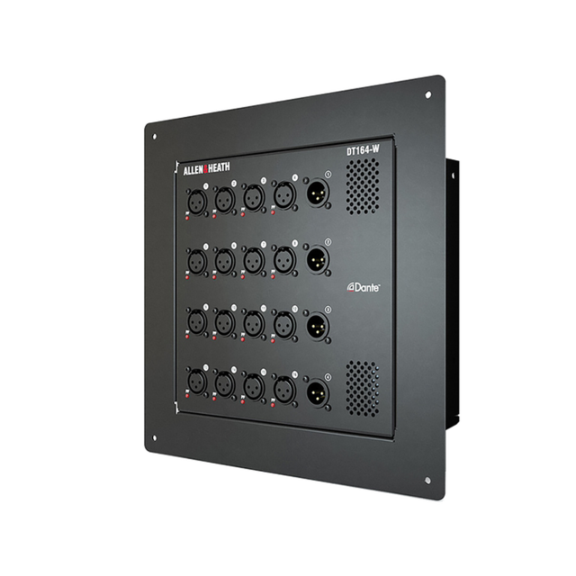 A&H DT164-W wall-mount/floor Dante I/O  expander; 16 mic/lin 