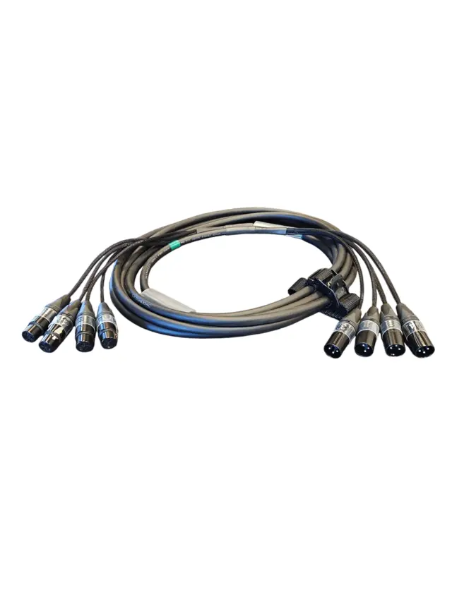 LMT-CAB Lyd Multikabel 4-par XLR 5m med Krympestrømpe og stropp 
