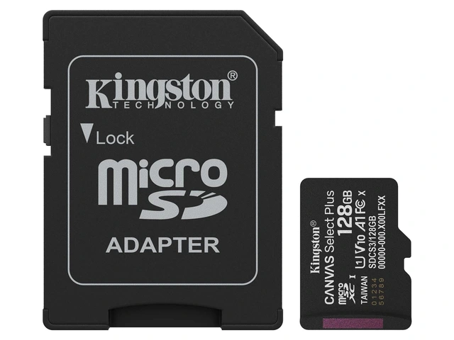 Kingston microSDXC Canvas Select Plus 128GB Med Adapter, Opp til 150 MB/s read 