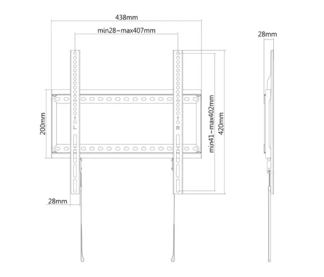 Purelink PM-FX400 TV-veggfeste FIX VESA 400x400 (32–70") 