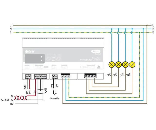 Helvar Digidim 454 Trailing Edge Dimmer 4x2,2A 