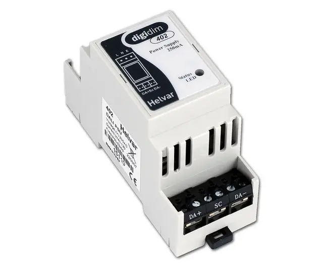 Helvar Digidim 402 DALI PSU 250mA, DIN-35mm 