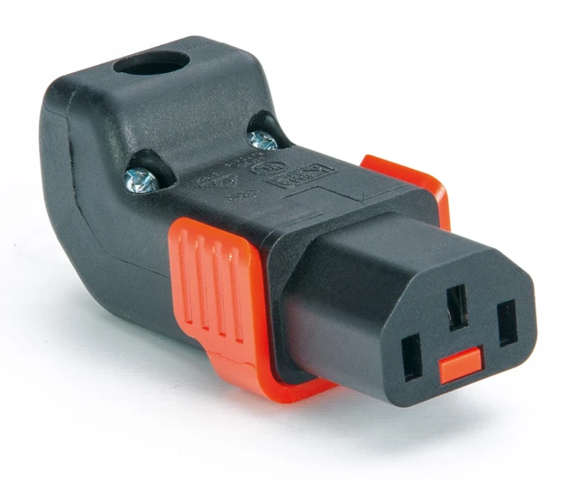IEC-LOCK IEC MAINS CONNECTOR C13 type female- cable- vertical up/down-rewireab 
