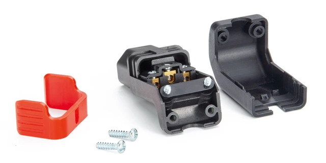 IEC-LOCK IEC MAINS CONNECTOR C13 type female- cable- vertical up/down-rewireab 