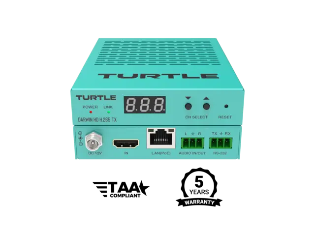 Turtle AV DARWIN HD H.265 TX HDMI 1080p60 4:4:4 AVoIP Transmitter 