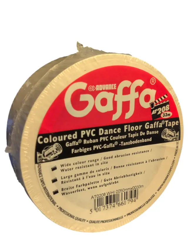 Tape, Gaffa, 50mm x 33m, Dansematte Hvit 