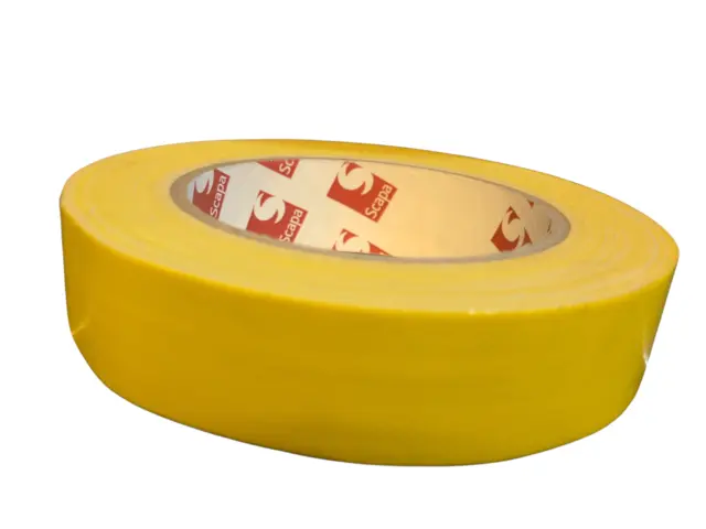 Tape, Scapa, 25mm x 25m, PE Lamminert, Gul 