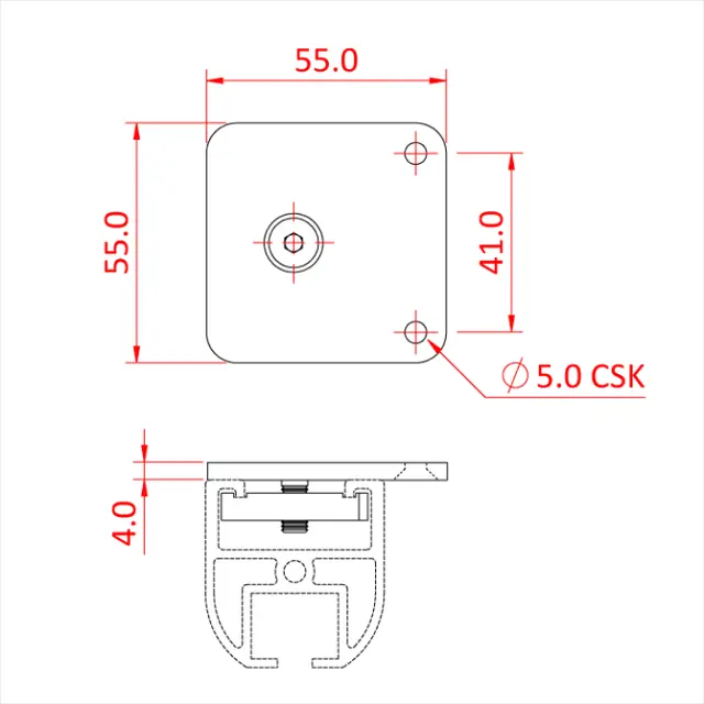 Doughty T81120 Doughty Rail Corner Ceiling Bracket 
