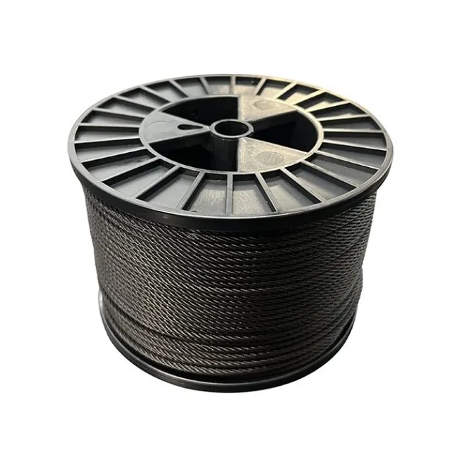 Doughty T401001 Flexible Wire Rope 100m x 4mm - Black 