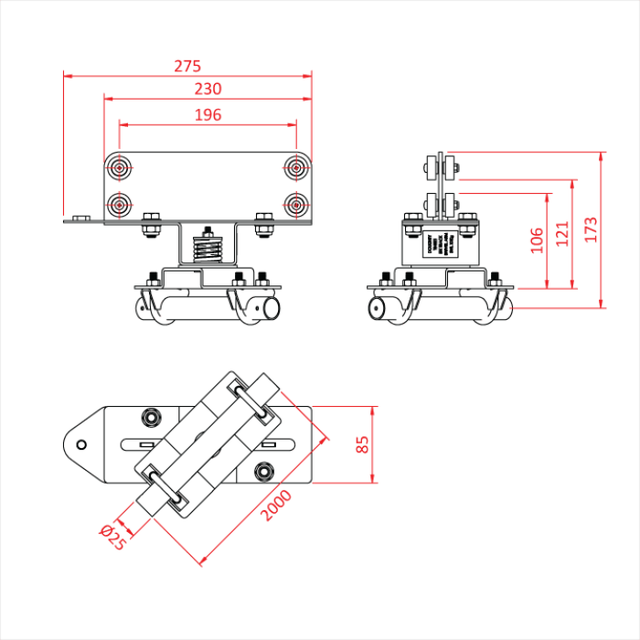 Doughty T84521 Sixtrack Swivel Arm With 25 X 2.0M Tube 