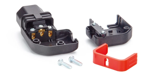 IEC-LOCK IEC MAINS CONNECTOR C13 type female, cable, locking, horizontal 