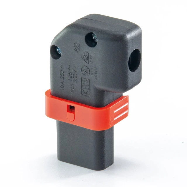 IEC-LOCK IEC MAINS CONNECTOR C13 type female, cable, locking, horizontal 