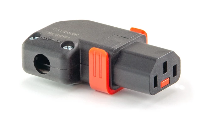 IEC-LOCK IEC MAINS CONNECTOR C13 type female, cable, locking, horizontal 