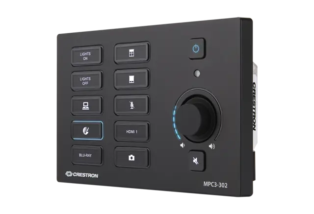 Crestron MPC3-302-B Prosessor 3-serie Bryterpanel Innfelt vegg, PoE, Sort 