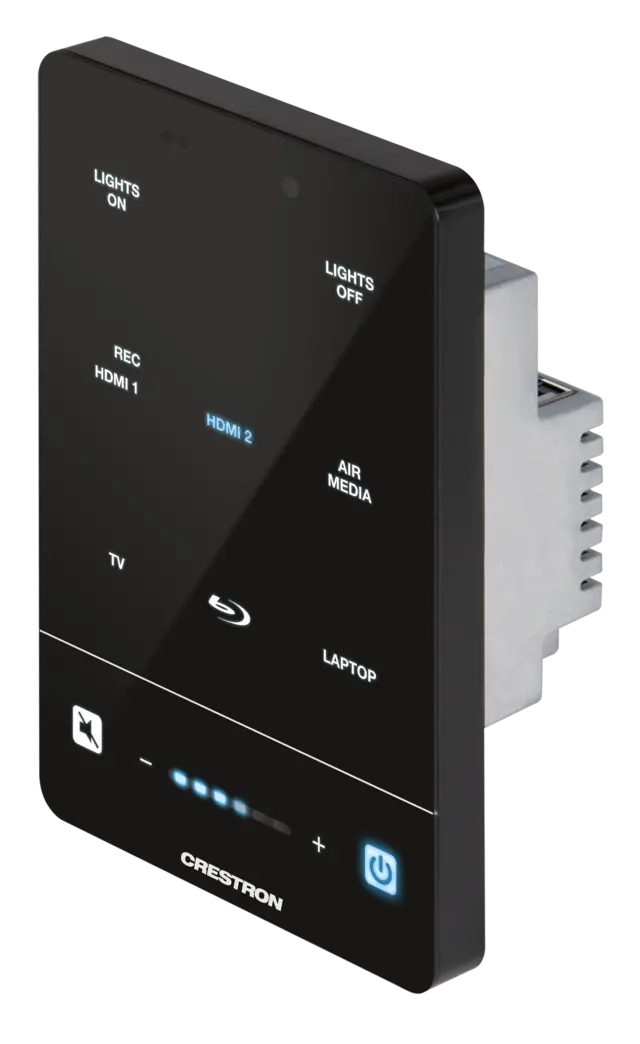 Crestron MPC4-102-B  Prosessor 4-serie Bryterpanel Innfelt vegg, PoE, Sort 