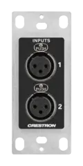 Crestron DM-NAX-2XLRI-1G Audio-over-IP Wall Plate with XLR, Black, 1-Gang