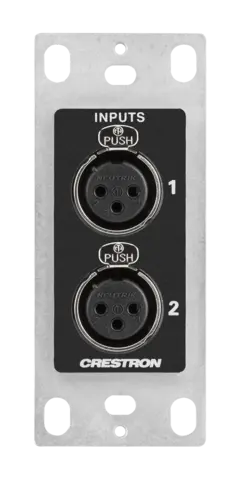 Crestron DM-NAX-2XLRI-1G Audio-over-IP Wall Plate with XLR, Black, 1-Gang