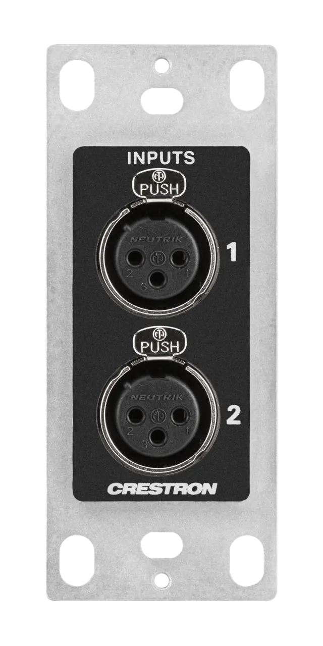 Crestron DM-NAX-2XLRI-1G Audio-over-IP Wall Plate with XLR, Black, 1-Gang 