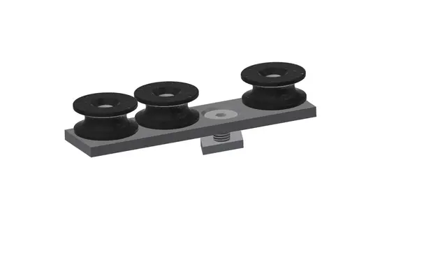 LMT-MEK Teppeskinne Styreruller 3x Trinser Tautrekk 