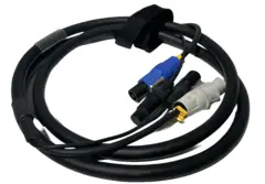 LMT-CAB Hybridkabel powerCon/DMX XLR5P 2,0 meter m/stropp, lengdemerk &amp; krymp