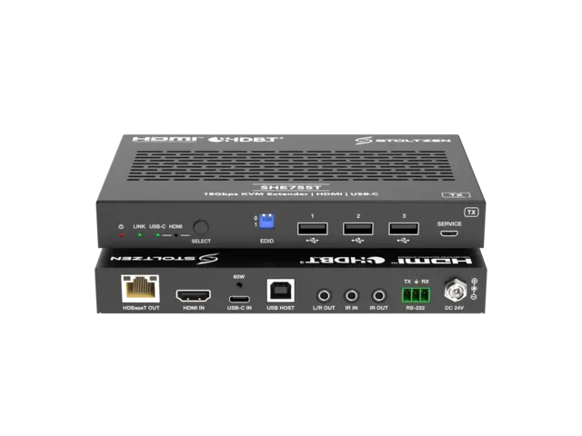 Stoltzen SHE755 HDBaseT™ Kit 18Gbps, HDMI/USB-C, HDBaseT 3.0, USB 2.0 