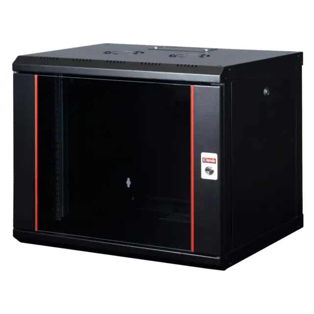 Lande Proline 9U W600xD600xH505 | glass door | Black 