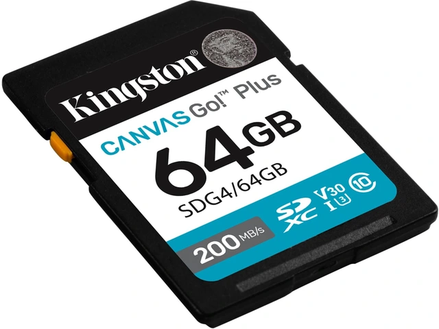 Kingston Canvas Go! Plus SDXC 64GB Class 10, UHS-I, U3, V30, 200MB/s Read 