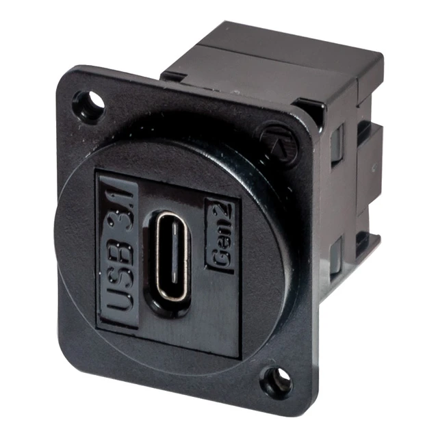 Canford  D-Series keystone USB3.1chassis Usb-c til Usb-c  hun sort 