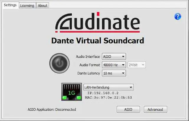 Audinate DVS (Transfer) Dante Soundcard Transferable License Token Dante 