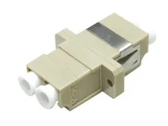Adapter MM LC-DPX OM1/OM2 Beige Med flens, metall klips,keramisk hylse