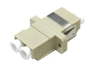 Adapter MM LC-DPX OM1/OM2 Beige Med flens, metall klips,keramisk hylse 