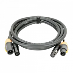 DAP FP23 Hybrid Cable - Powercon True1 5-pin XLR - D MX / Power 1.5 m - black