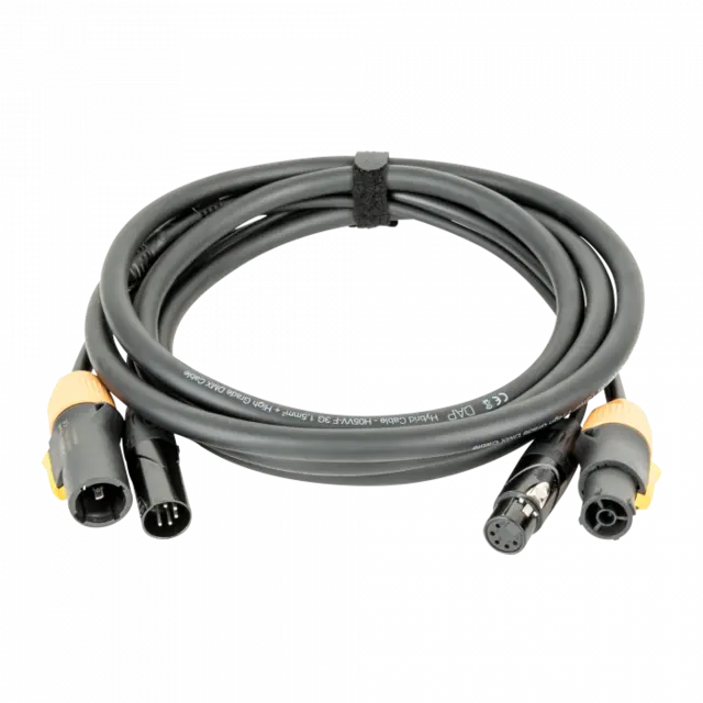 DAP FP23 Hybrid Cable - Powercon True1 5-pin XLR - D MX / Power 1.5 m - black 