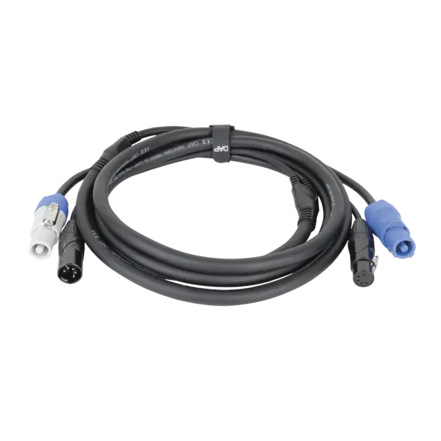 DAP FP21 Hybrid Cable - PowerCon 5-pin XLR - DMX / Power 1.5 m - black 