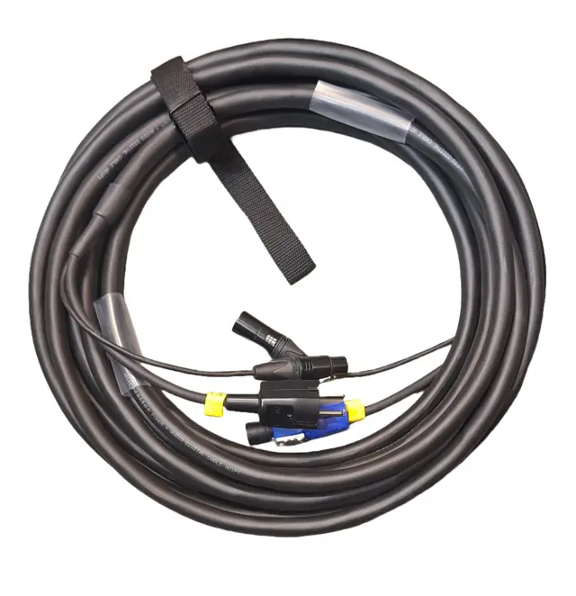 LMT-CAB Hybridkabel SchukoPowerCon/XLR3P 5m m/stropp, lengdemerk & krymp 