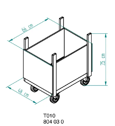 Nivtec trolley for accessories, small 64 x 48cm, with floor 