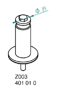 Nivtec support bolt for step legs ø 39 mm, steel galvanized 