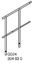 Nivtec stairway rail, H:100cm double middle part (#214) 