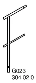 Nivtec stairway rail, H:100cm single middle part (#213) 