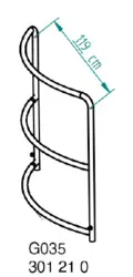 Nivtec safety rail, height: 100cm for quadrant R100 (#225) 