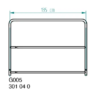 Nivtec safety rail, height 100cm, width: 135cm 