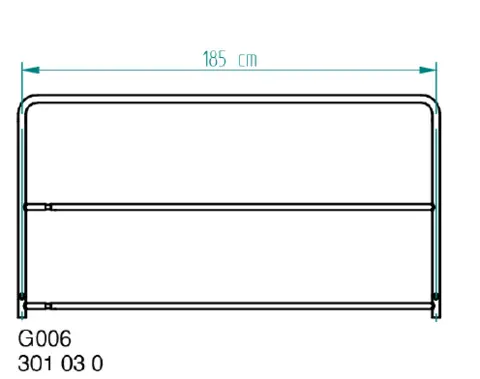 Nivtec safety rail, height 100cm, width: 185cm 
