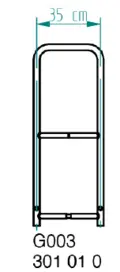 Nivtec safety rail, height 100cm, width:  35cm 