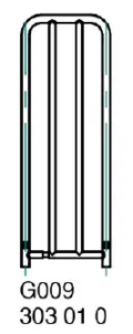 Nivtec safety rail with vertical bars H: 110cm, W:  35cm (#206) 