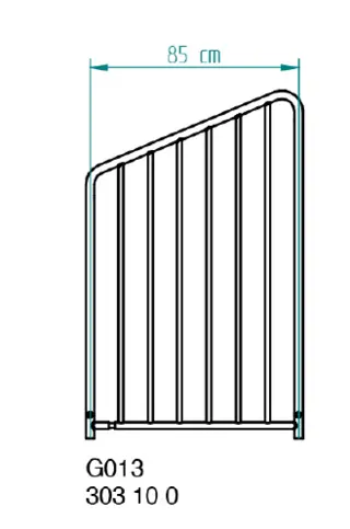 Nivtec safety rail verti. bars, for gallery, h:110cm, w:85cm(#210) 