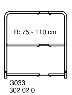 Nivtec rail, height: 100cm adjustable width: 75 - 110cm (#223) 