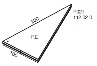 Nivtec platform, triangle 200 x 90° x 100cm, right (#22) 