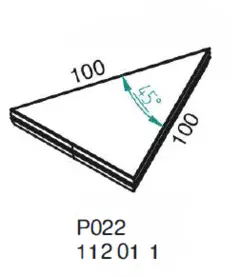 Nivtec platform, triangle 100 x 45° x 100cm 
